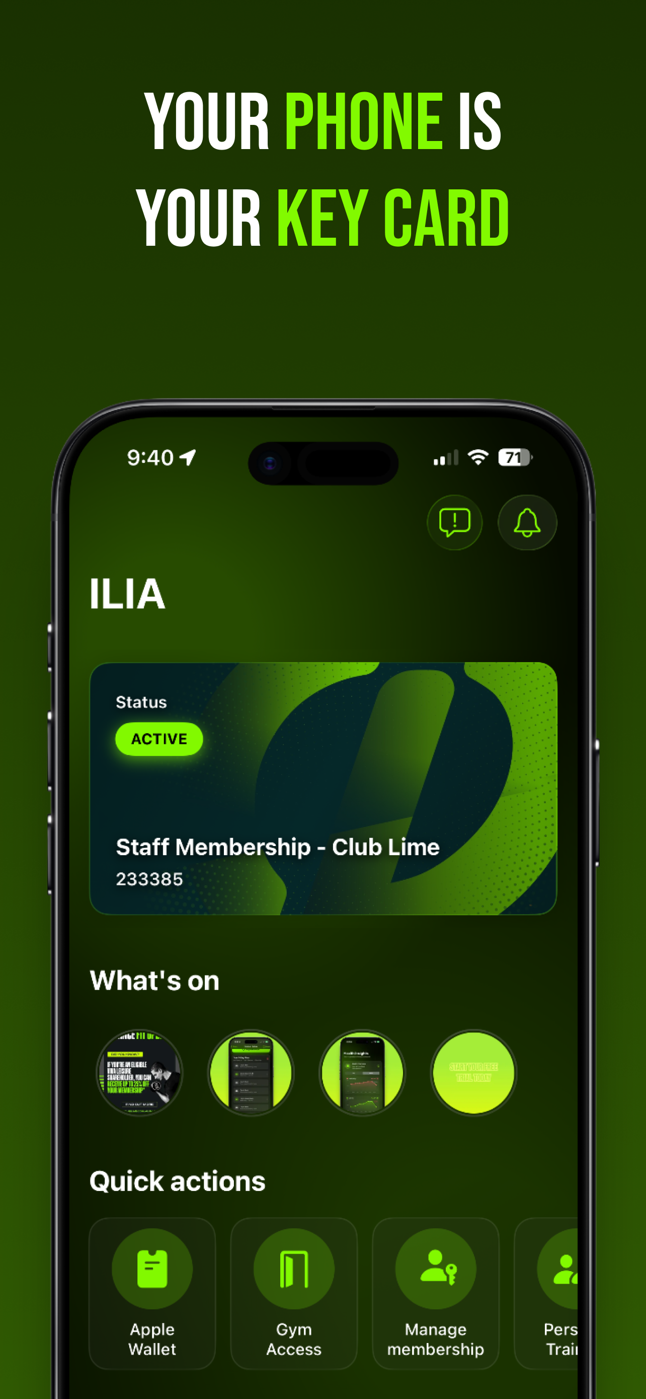 Digital membership card — your phone is your key card