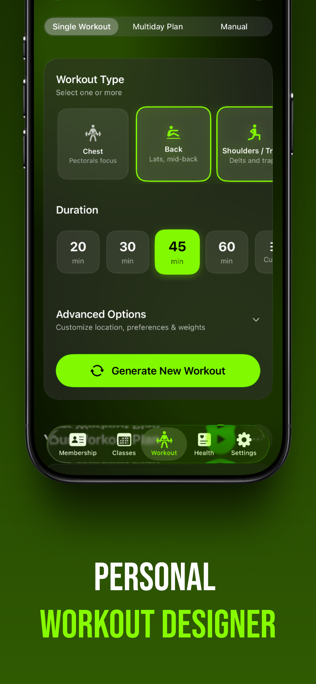 Personal workout designer to build your sessions