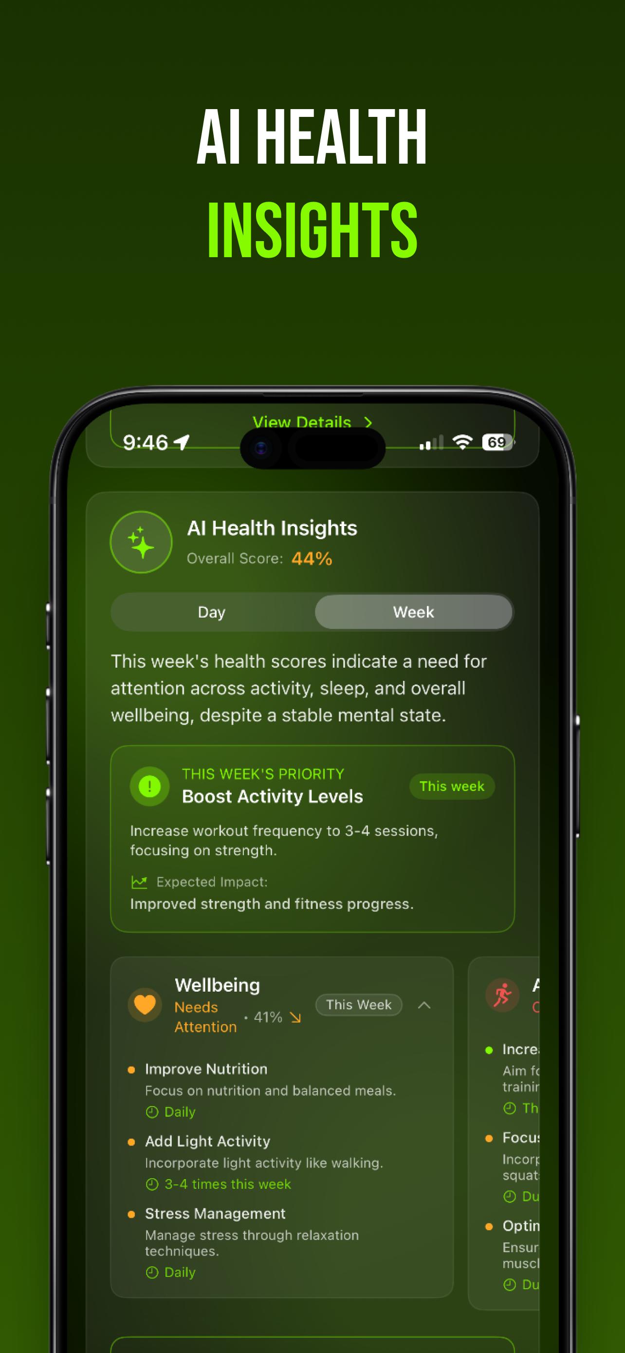 AI health insights tracking activity, sleep and wellbeing